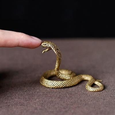 Винтажные медные змеиные украшения, чайные домашние животные, антикварные фигурки боа в виде животных, миниатюрные аксессуары для домашнего декора