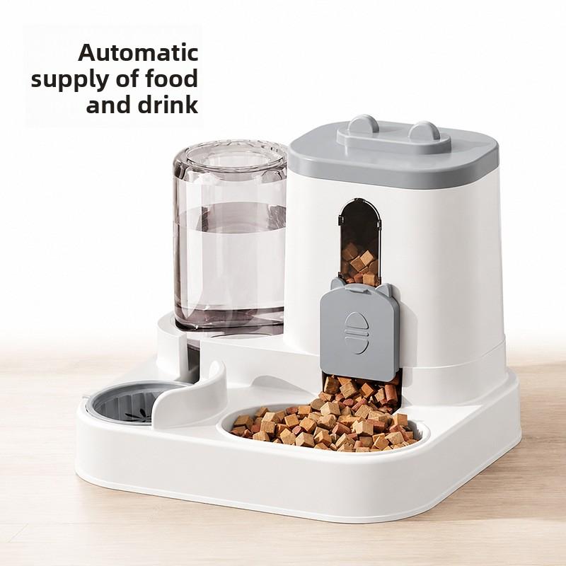 Automatic pet feeder, large-capacity cat and dog bowl, pet supplies, controllable feeding amount, two-in-one pet bowl