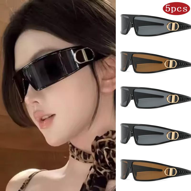 5 шт. Модные брендовые солнцезащитные очки в стиле повязки на голову, панк, квадратные, персонализированные, фотография, вогнутые очки для стилизации, спортивные очки