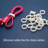 50PCS White Silicone Cable Tie - High Elastic Rubber Strap for Wire and Data Line Management, Reusable Fasteners