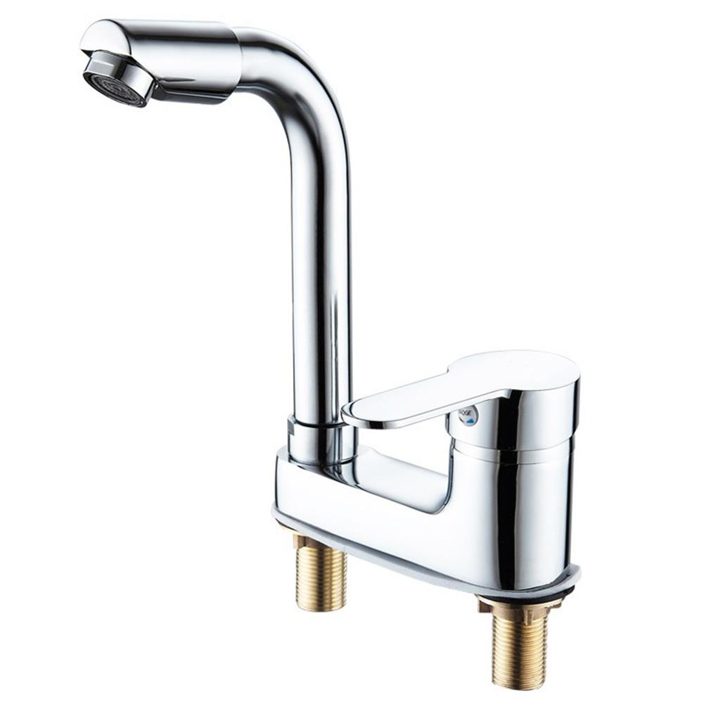 Bathroom Basin Faucet Hot And Cold Water Faucet Single Handle Deck Mounted Alloy Bathroom Washbasin Rotating Sink Water Tap