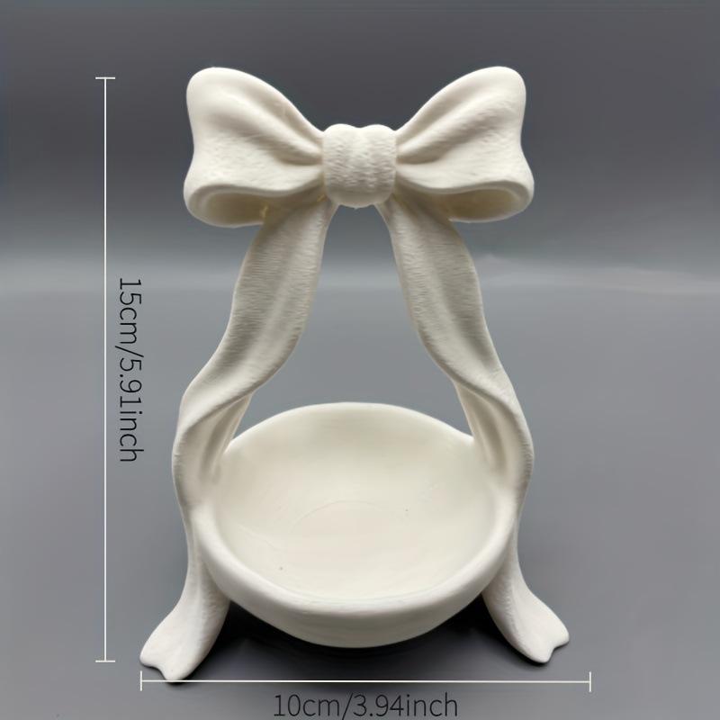 Белый поднос-бант для хранения, 3D-печатный поднос-бант для хранения украшений, Домашний декор в девичьем стиле, Коробка для хранения
