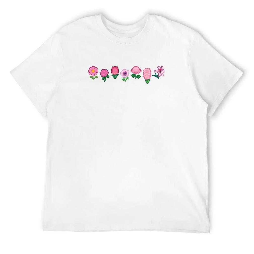 Футболка Pink Flower Power Футболки с рисунком рэпера Kawaii Одежда Мужские футболки для высоких мужчин