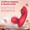 Remote Control Dildo Rose Vibration 2 In 1 Vibrator 10 Vibration Modes Wearable Adult Female Orgasmic Toys Adult Sexy Toys 18+