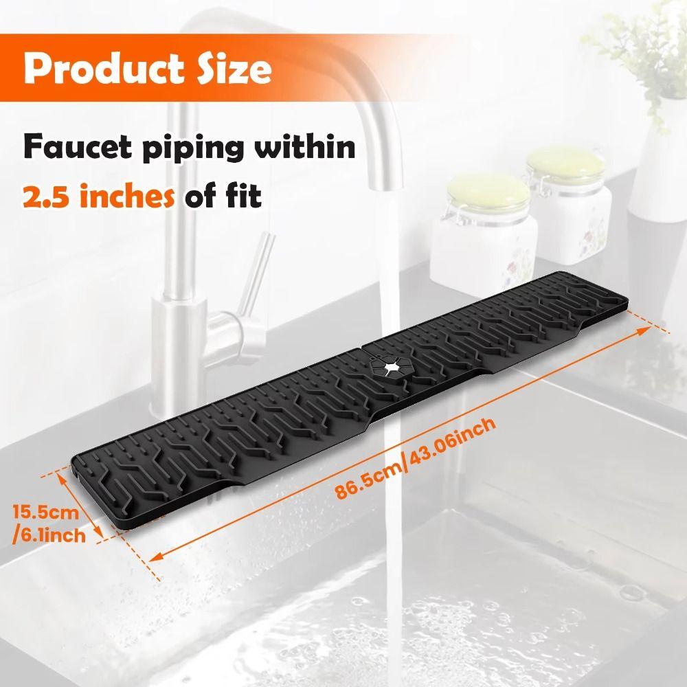 Silicone Kitchen Faucet Splash Guards Quick Dry Anti-splash Sink Splashing Guard Large Size Foldable Drain Tray Mat Sink