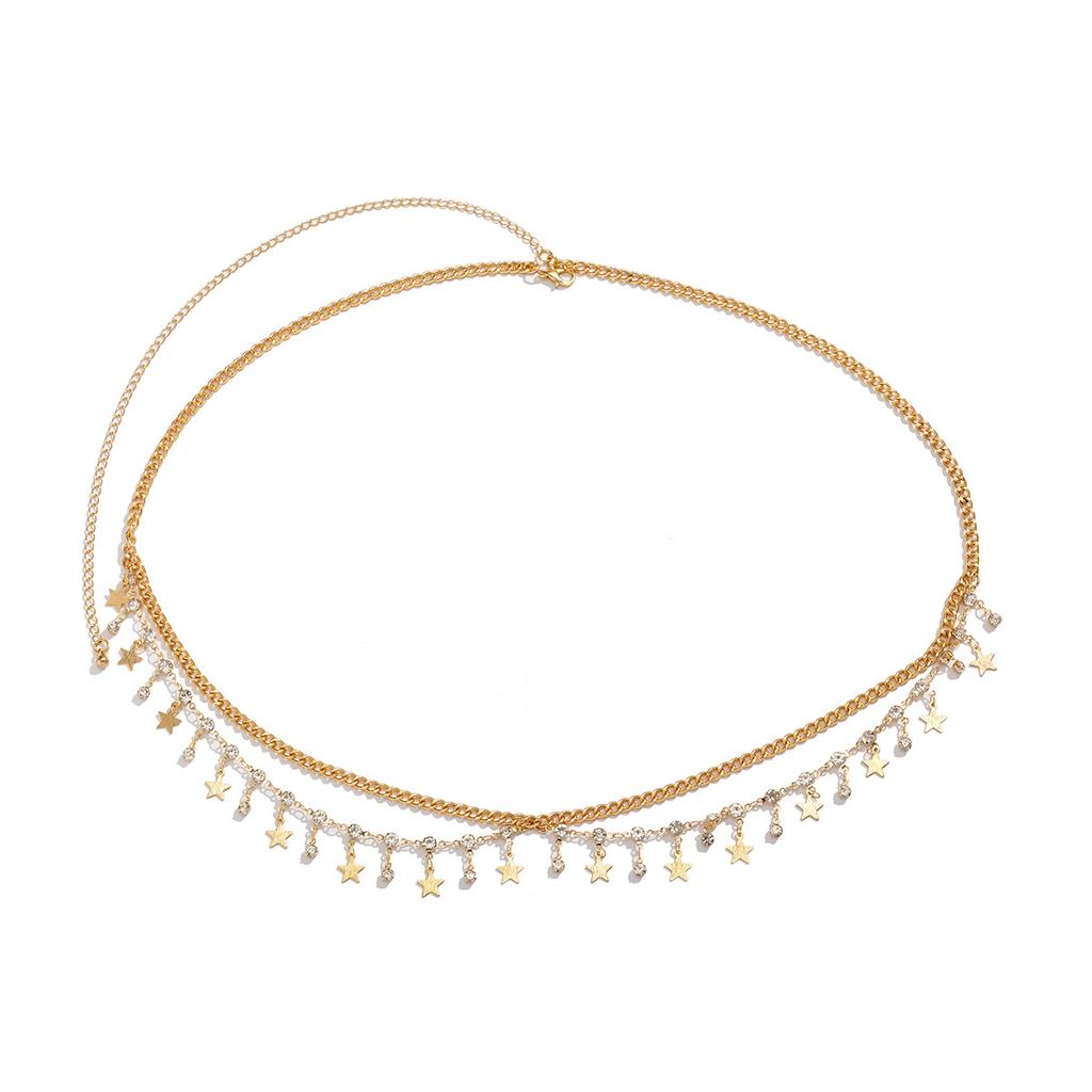 Сексуальная звезда, сияющая талия, пояс-цепочка, многослойная цепочка на живот, украшения для женщин, аксессуары для вечеринок на фестивале