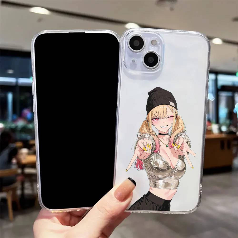 Роскошный прозрачный чехол для телефона с аниме-девушкой для IPhone 17 16 15 Pro Max 14 13 12 11