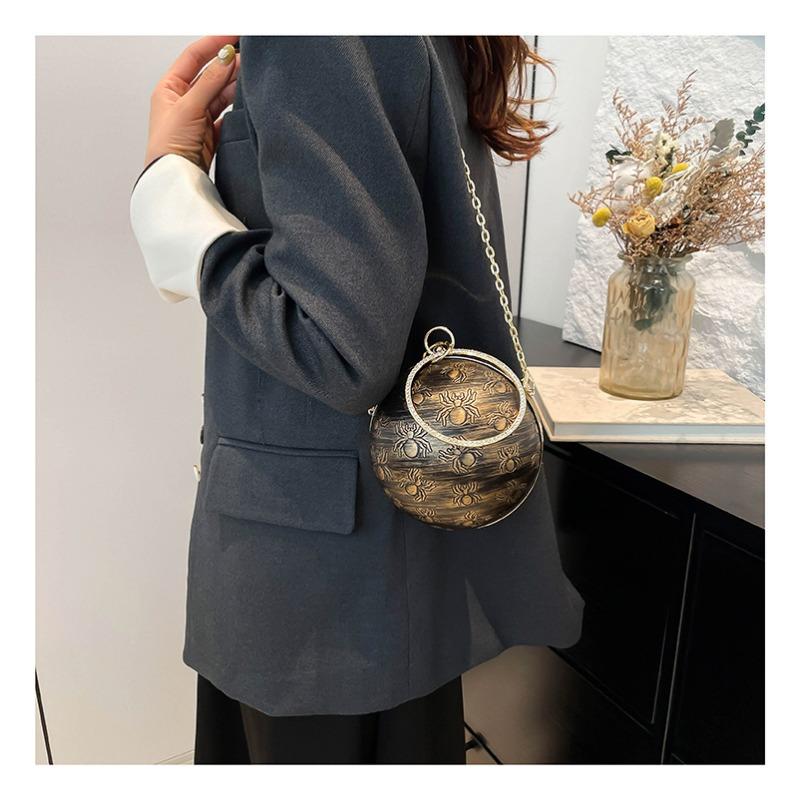 New Models Are Coming! Round Ball Handbag, Skull and Spider Elements, Personalized One-shoulder Messenger Women's Bag.