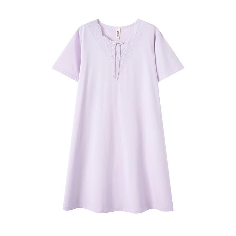 Fenteng Women's 100% Cotton Short-Sleeve Loungewear Nightdress