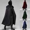 Cosplay Medieval Men Costumes Knight Pirate Prince Gothic Retro Hooded Cloak Capes Long Robes Jackets Coat Carnival Halloween
