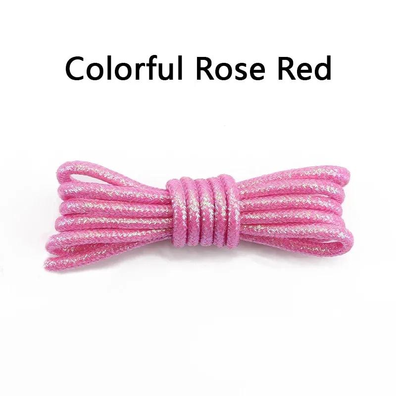 Fashion Color Flash Shoelaces Outdoor Sport Wear Resistant Circular Sports Shoelaces Metallic Luster Gold Silver Flat Shoe Laces