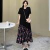 2025 Women Summer Long Dress Vintage Short Sleeve Shirt Floral Dress Basic Casual Loose Plus Size Dress