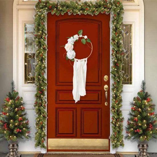 Искусственный венок ручной работы, тонкая работа, праздничные настенные украшения для вечеринки, венки