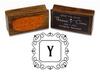 Printtoo Monogram Letter Square Swirl Border Y Odd Mounted Rubber Stamp Office