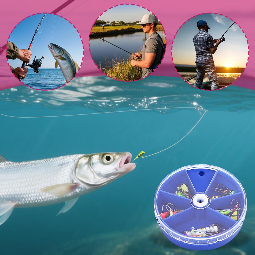 25-Piece Glowing Portable Realistic Ice Fishing Hook Bass Lures Kit for Trout Crappie Boat Lake River Saltwater Night