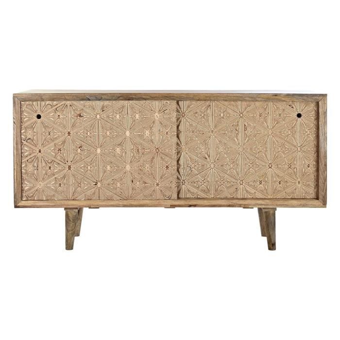 Buffet en bois de manguier et bouleau - Couleur principale: Blanc - 160 x 45 x 85 cm