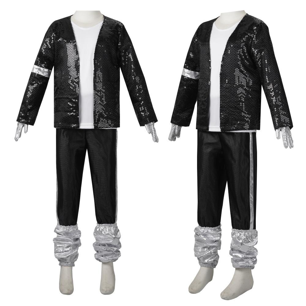 Michael Jackson costume, sequined outfit, for adults and children, suitable for dance competitions and Halloween performances