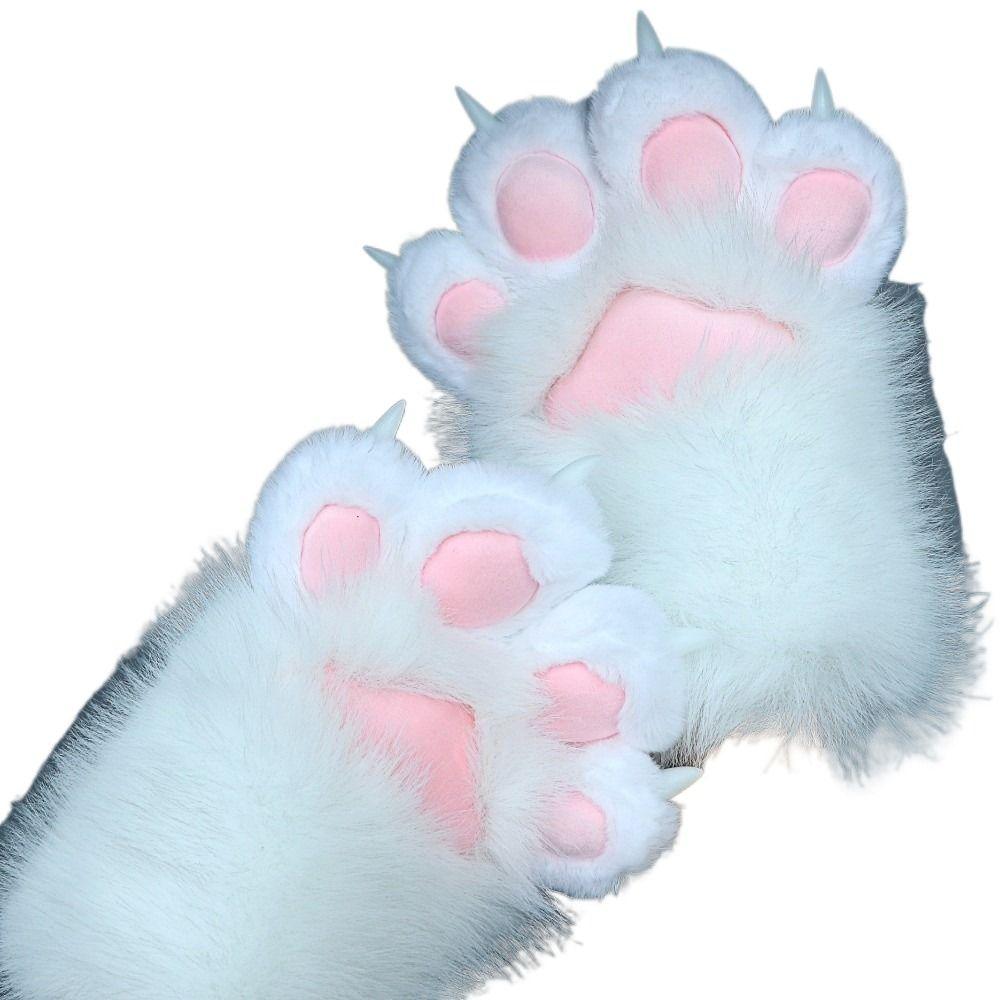 1Pc Squeaking Cat Claw Mittens Thicken Furry Glove New Cosplay Glove Props