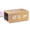 WOOD SHOW Alarm Stylish Table Clock with Wireless 4 In 1 Digital Wood Grain Interior Multifunctional Table USB For Technical Compliance Certified Wood