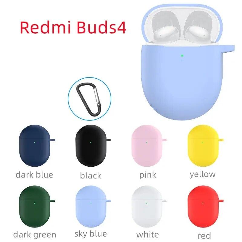 Защитный чехол для наушников Xiaomi Redmi Buds 4, силиконовый чехол, милый чехол, сиамский силиконовый одноцветный чехол для Redmi Buds 4