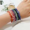 Natural Crystal Rough Stone Bracelet Green Strawberry Crystal Powder Amethyst Single Circle Gravel Irregular Bracelet Women's Simple Accessories
