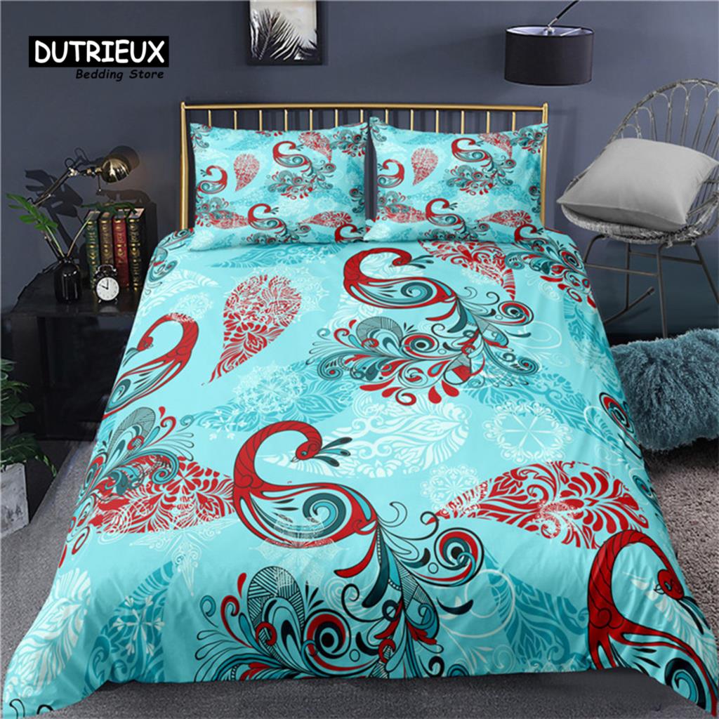 Цветной павлин пододеяльник двуспальный размер King Queen Size мягкий павлиньи перья комплект постельного белья из микрофибры пододеяльник для детей девочек мальчиков