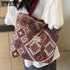 Large Capacity Ethnic Style Bag for Women Single Shoulder Canvas Bag for Women College Students Class Versatile Single Shoulder Bag for Women