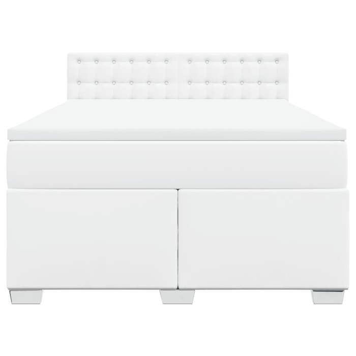 Maison Exclusive - Sommier à lattes de lit avec matelas Blanc 140x200cm Similicuir