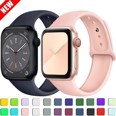Силиконовый ремешок для Apple Watch Band 44 мм 40 мм 49 мм 45 мм 41 мм 38 мм 42 мм Correa Belt Bracelet IWatch Series 9 8 7 6 5 3 SE Ultra 2