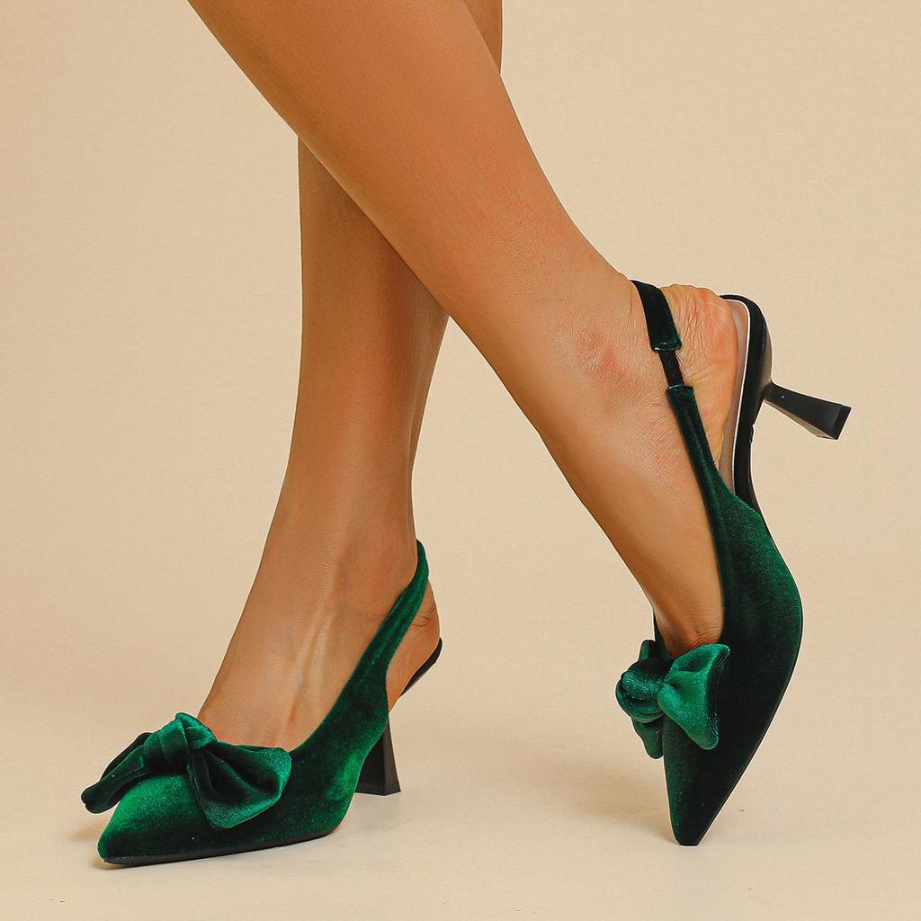 Женские босоножки большого размера на тонком каблуке с острым носком, летние повседневные босоножки на шпильке с бантом, однотонные туфли 36-42