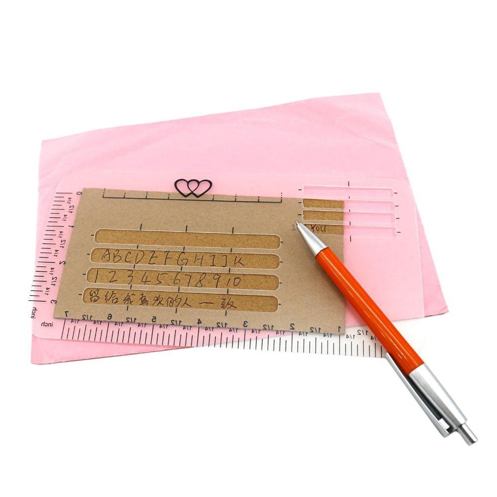 4/6Pcs DIY Guide Envelope Template Precision Writing Clear Calligraphy Stencil Student