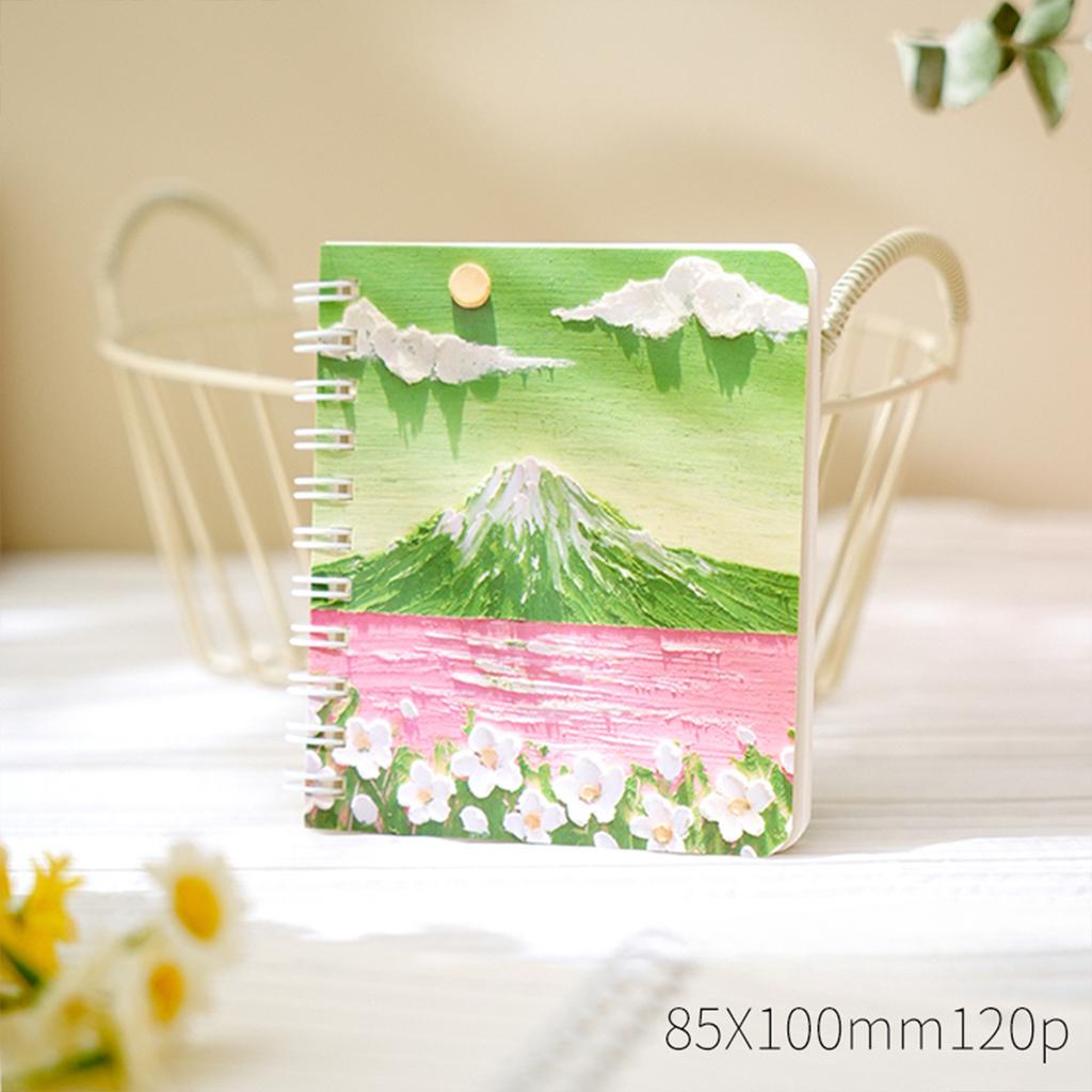 A7 Oil Painting Coil This Star Confused Notebook Elementary School Mini Pocket Notepad Blank Inner Page Memo Book