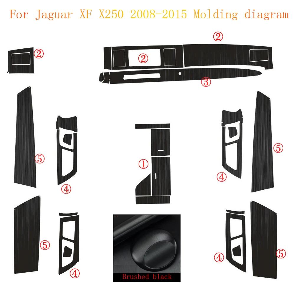 Car-Styling Carbon Fiber Car Interior Center Console Color Change Molding Sticker Decals For Jaguar XF X250 2008-2015 LL52