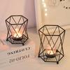 Vintage Geometric Candle Holder Metal Tea Light Holder for Home Table Decoration Party Wedding Living Room Christmas Decor