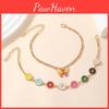 Fashionable Alloy Anklet Pair With Floral Accents For Spring Vacation Accessories