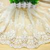 1Meters/lot Width 25cm Beige Cotton Fabric Lace Pretty Quality Embroidered Lace Fabrics Women's Clothing DIY Lace Trim