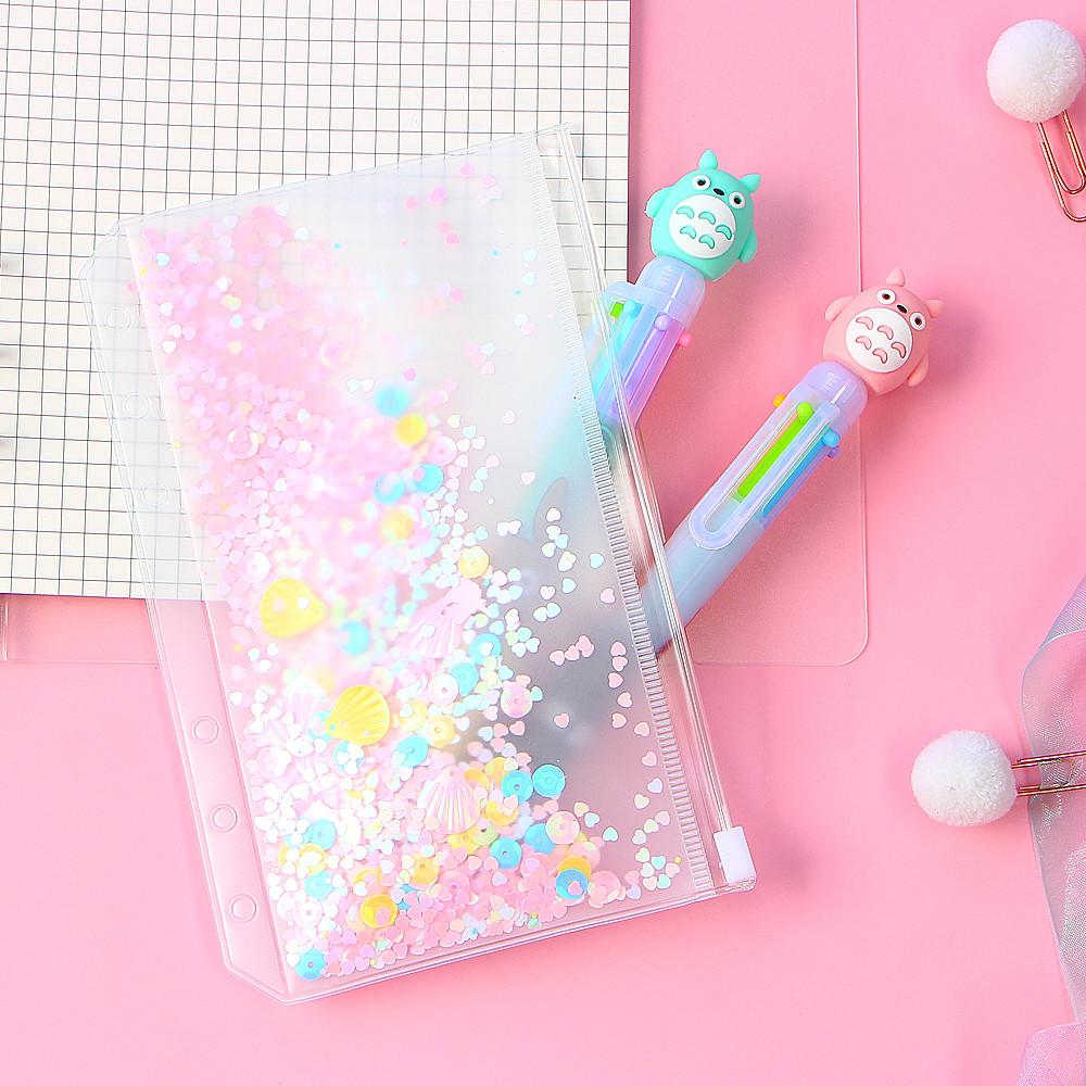 Прозрачный держатель для карт из ПВХ с сумкой для документов на молнии с 6 отверстиями для сумки A5 A6, аксессуары для дневника и планировщика