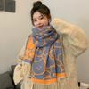 New Cartoon Bear Fashionable Imitation Cashmere Scarf Women's Double Sided Thickened Warm Scarf Korean Style Versatile Shawl