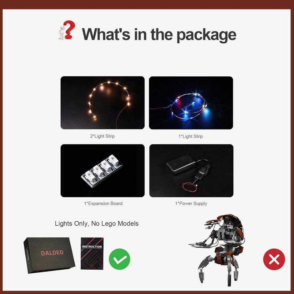 Light Kit for Lego Droideka 75381, Innovative Led Lighting Kit Light Design and Configuration Compatible with Lego 75381 Building Blocks Model - NOT