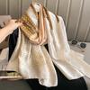 180*90CM Fashion Dustproof Big Bandanna Popular Satin Finish Silk Shawls Scarves Luxury Print Sunscreen Beach Towel