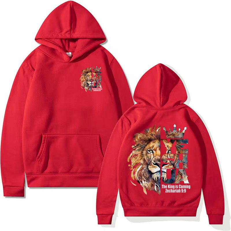 Lion Yeshua Crown Christian Apparel Hoodies Bible Verse Harajuku Aesthetic Sweatshirts Men Women Gothic Casual Hoodie Streetwear
