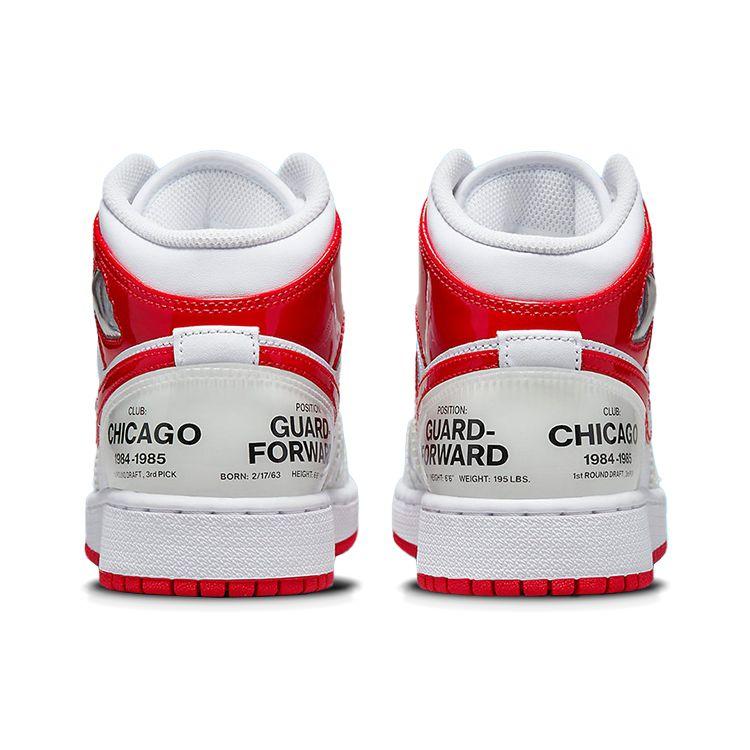 Air Jordan 1 Mid GS Rookie Season Kids Sneakers White University-Red DR6496-116