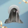 1.5/2-inch 304 Stainless Steel Nylon Furniture Casters with Brake, Silent Swivel White Wheels