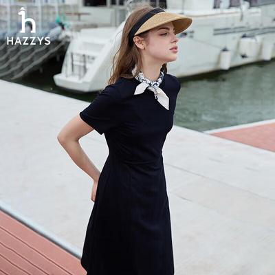 Женское вязаное платье HAZZYS с коротким рукавом и круглым вырезом