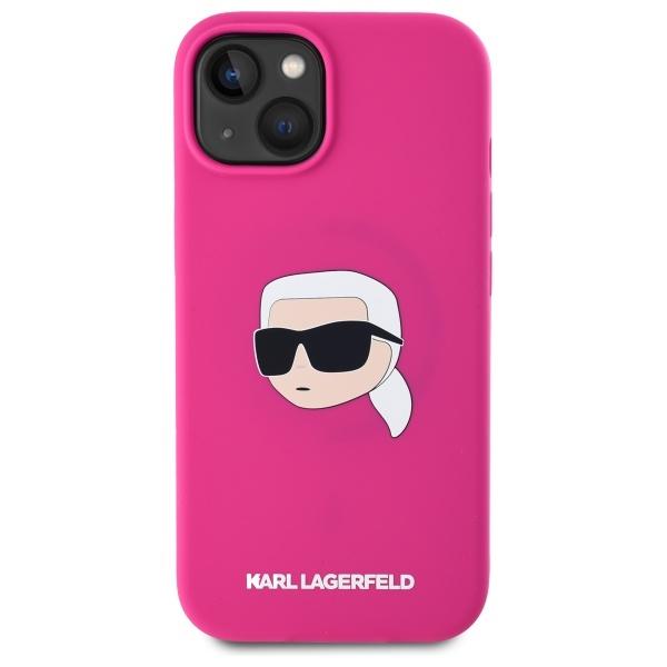 Karl Lagerfeld Klhmp15Sskhpplf Iphone 15 6.1 Fuksja/Fuschia Hardcase Silicone Karl Head Print Magsafe