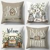 Home Decoration Pillowcase Bottle Floral Pattern Printing Pillowcase Living Room Sofa Cushion Cover Bedroom Room Decoration