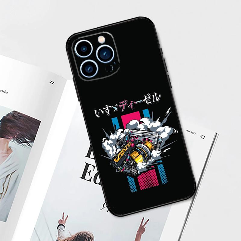 Автомобильные запасные части, чехол для двигателя автомобиля для iPhone 15 14 Plus 11 12 13 Pro Max Mini X XR XS Max 7 8 Plus SE 2020, задняя крышка