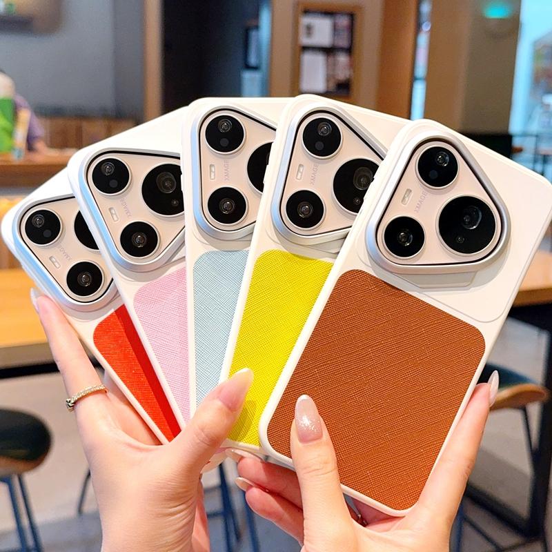 Square Back Premium Leather Phone Case For Huawei Pura 90 Pro Max/Pura 90 Pro Raised Lens to Protect the Camera Back Cover