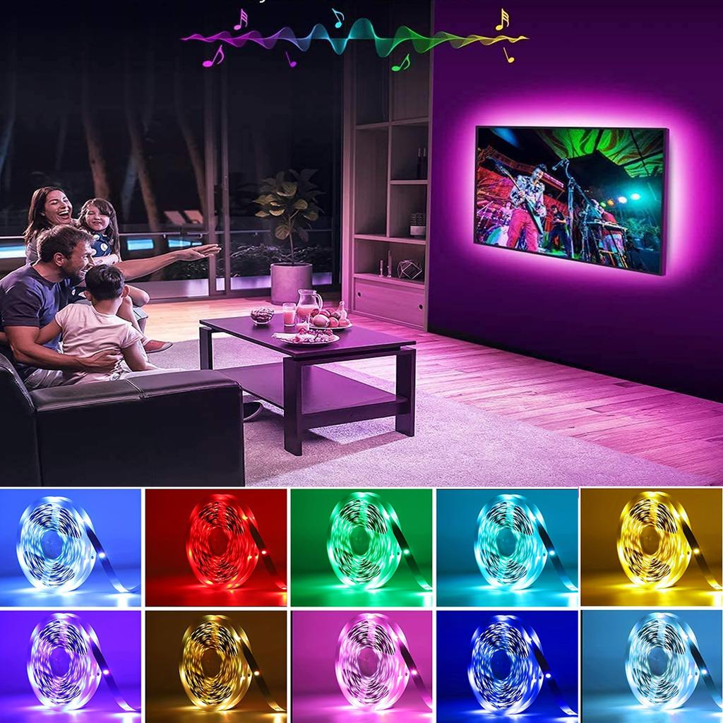 RGB Светодиодная лента с управлением по Bluetooth через приложение, 5V USB, светодиодная лента, гибкая лента, диодная лента для подсветки телевизора, украшения комнаты KTY