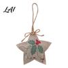 Hanging Ball Decor Burlap Christmas Ornaments Rustic Linen Fabric Decoration Tree Stocking Handmade Style Xmas Decorative Props Star Shaped Vintage